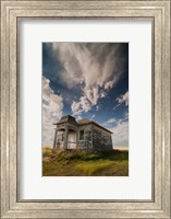 Framed Abandoned Township Hall On The North Dakota Prairie