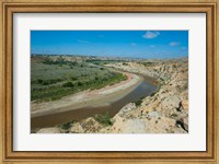 Framed Brown River Bend In The Roosevelt National Park, North Dakota