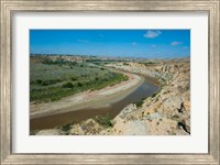 Framed Brown River Bend In The Roosevelt National Park, North Dakota