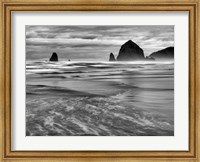 Framed Cannon Beach, Oregon (BW)