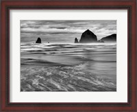 Framed Cannon Beach, Oregon (BW)