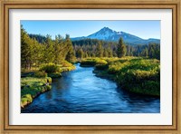 Framed Mt Bachelor And The Deschutes River, Oregon