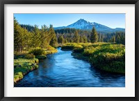 Framed Mt Bachelor And The Deschutes River, Oregon