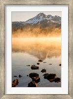 Framed Misty Sparks Lake With Mt Bachelor, Oregon