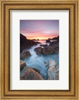 Framed Soft Sunset And Incoming Tide At Harris Beach State Park, Oregon
