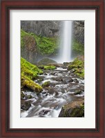 Framed Latourell Falls And Creek, Columbia Gorge, Oregon