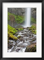 Framed Latourell Falls And Creek, Columbia Gorge, Oregon