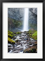 Framed Latourell Falls And Creek, Columbia Gorge, Oregon