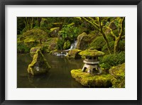 Framed Portland Japanese Garden Pond, Oregon