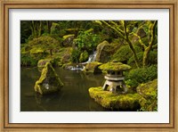 Framed Portland Japanese Garden Pond, Oregon