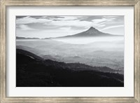 Framed Smoke In The Hood River Valley, Oregon (BW)