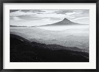 Framed Smoke In The Hood River Valley, Oregon (BW)