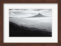 Framed Smoke In The Hood River Valley, Oregon (BW)