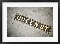 Framed Queen St Sign, Charleston, South Carolina