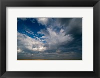 Framed Massive Summer Cloud Formations Over Wheat Fields