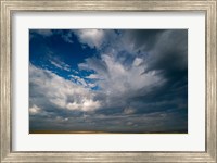 Framed Massive Summer Cloud Formations Over Wheat Fields