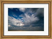 Framed Massive Summer Cloud Formations Over Wheat Fields