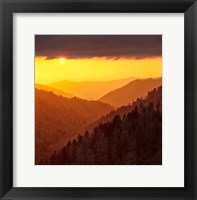 Framed Sunset Light Fills Valley Of The Great Smoky Mountains