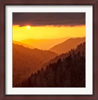 Framed Sunset Light Fills Valley Of The Great Smoky Mountains