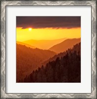 Framed Sunset Light Fills Valley Of The Great Smoky Mountains