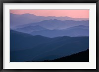 Framed Great Smoky Mountains National Park  Ridges At Sunset