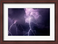Framed Composite Of Cloud-To-Cloud Lightning Bolts