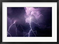 Framed Composite Of Cloud-To-Cloud Lightning Bolts