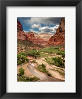 Framed View Along The Virgin River Or Zion National Park