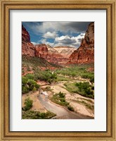 Framed View Along The Virgin River Or Zion National Park