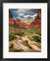 Framed View Along The Virgin River Or Zion National Park
