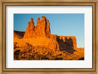 Framed Three Gossips Formation At Sunrise, Arches National Park