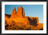 Framed Three Gossips Formation At Sunrise, Arches National Park