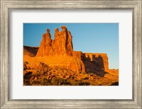 Framed Three Gossips Formation At Sunrise, Arches National Park
