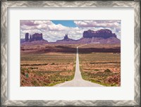 Framed Road Through Monument Valley
