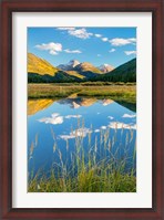 Framed Reflective River With The Wasatch Mountains, Utah