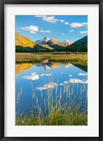 Framed Reflective River With The Wasatch Mountains, Utah