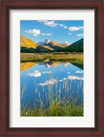 Framed Reflective River With The Wasatch Mountains, Utah