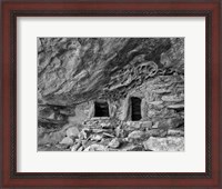 Framed Ancient Granary Slickhorn Canyon, Cedar Mesa, Utah (BW)
