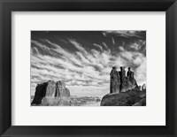 Framed Three Gossips, Arches National Park, Utah (BW)