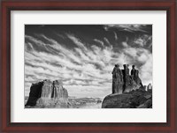 Framed Three Gossips, Arches National Park, Utah (BW)