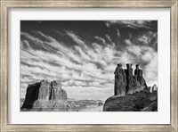 Framed Three Gossips, Arches National Park, Utah (BW)