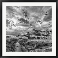 Framed Sulphur Creek, Capitol Reef National Park, Utah (BW)