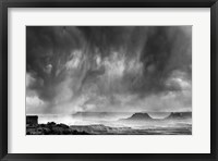 Framed Rainstorm From A Canyon Overlook, Utah (BW)
