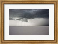 Framed Approaching Thunderstorm At The Bonneville Salt Flats, Utah (BW)