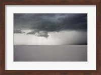 Framed Approaching Thunderstorm At The Bonneville Salt Flats, Utah (BW)
