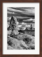 Framed Turret Arch And The La Sal Mountainsm Utah (BW)