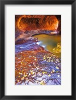 Framed Subway Along North Creek With Fallen Leaves, Utah