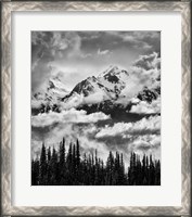 Framed Mount Carrie And Carrie Glacier, Washington (BW)