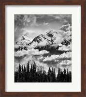 Framed Mount Carrie And Carrie Glacier, Washington (BW)