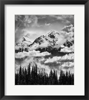 Framed Mount Carrie And Carrie Glacier, Washington (BW)